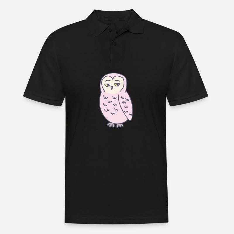 Eule Genervt Lustig - Männer Poloshirt - Schwarz