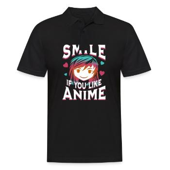 Smile if you like anime - Men's Polo Shirt - black - Front - Kai (181cm)