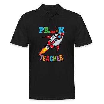 Space Pre K Teacher Preschool Back To School - Männer Poloshirt - Schwarz - Vorne - Kai (181cm)