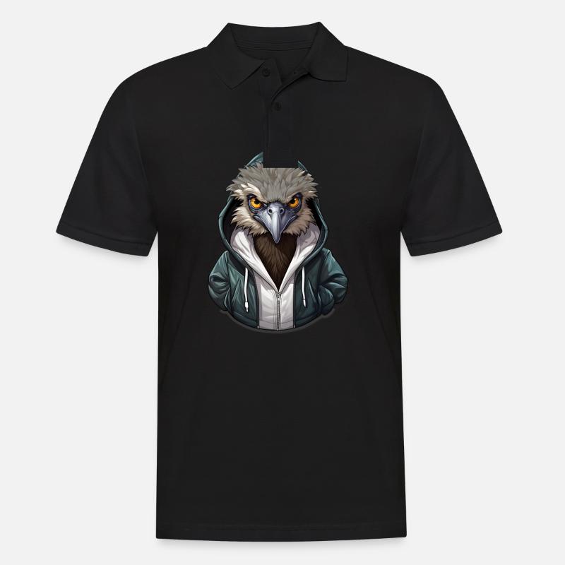 Cooler Emu in Freizeitkleidung - Männer Poloshirt - Schwarz