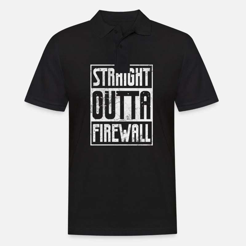 Straight outta firewall Network administrator - Männer Poloshirt - Schwarz