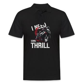Freedom Trail : Âme de motard, cadeau - Polo Homme - noir - Devant - Kai (181cm)