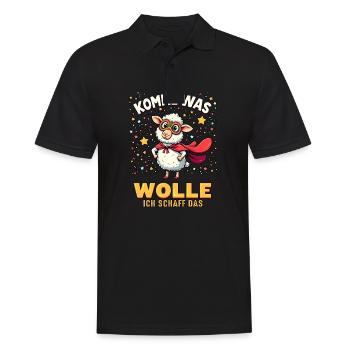 Komme was wolle - Karneval Schaf - Männer Poloshirt - Schwarz - Vorne - Kai (181cm)