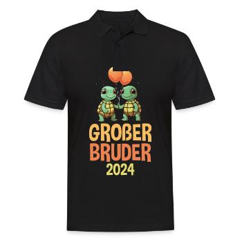Großer Bruder 2024 Schildkröten Baby - Männer Poloshirt - Schwarz - Vorne - Kai (181cm)