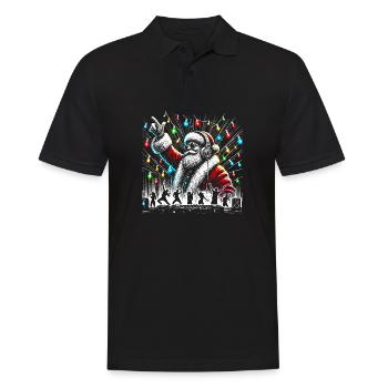 DJ Santa Claus Party Vibes – Fun Christmas Design - Men's Polo Shirt - black - Front - Kai (181cm)