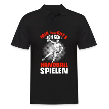 Mir reichts ich geh Handball spielen - Handballer - Männer Poloshirt - Schwarz - Vorne - Kai (181cm)