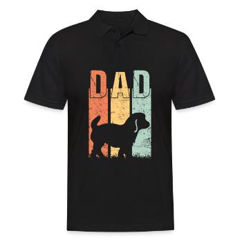 Cavachon Chien Papa Papa Master Vintage - Polo Homme - noir - Devant - Kai (181cm)