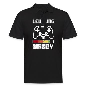 Leveling up to Dad 2019 Vater schwangerschaft Papa - Männer Poloshirt - Schwarz - Vorne - Kai (181cm)