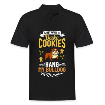 Chien Bulldog anglais Chiots Noël - Polo Homme - noir - Devant - Kai (181cm)