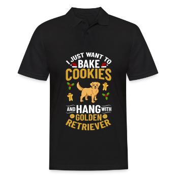 Golden Retriever Hund Welpen Besitzer Weihnachten - Männer Poloshirt - Schwarz - Vorne - Kai (181cm)