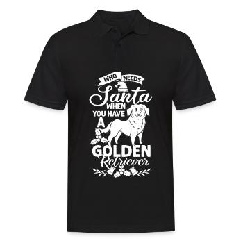 Golden Retriever Hund Welpen Besitzer Weihnachten - Männer Poloshirt - Schwarz - Vorne - Kai (181cm)