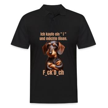 Ich kaufe ein i und möchte lösen - F... dich - Männer Poloshirt - Schwarz - Vorne - Kai (181cm)