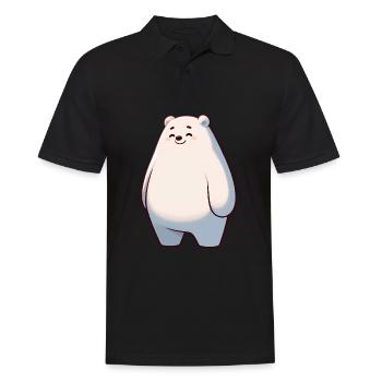 Süßer Eisbär Cartoon Glücklich Entspannt - Männer Poloshirt - Schwarz - Vorne - Kai (181cm)