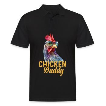 Un drôle de papa poulet avec des lunettes de soleil - Polo Homme - noir - Devant - Kai (181cm)