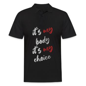 C'est mon corps, c'est mon choix - Polo Homme - noir - Devant - Kai (181cm)