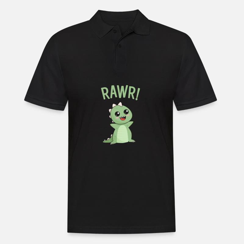 Rawr! Netter Dinosaurier - Männer Poloshirt - Schwarz