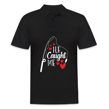 Fischen-Paar, das ich ihr Fischer-verheiratetes Geschenk hakte - Männer Poloshirt - Schwarz - Vorne - Kai (181cm)