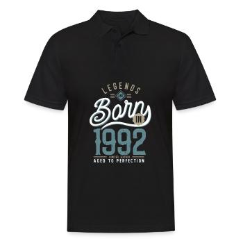 legends are born in 1992 anniversaire 30 ans - Polo Homme - noir - Devant - Kai (181cm)