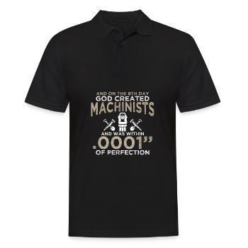 Maschinist, weil Ingenieure Helden zu Geschenk brauchen - Männer Poloshirt - Schwarz - Vorne - Kai (181cm)