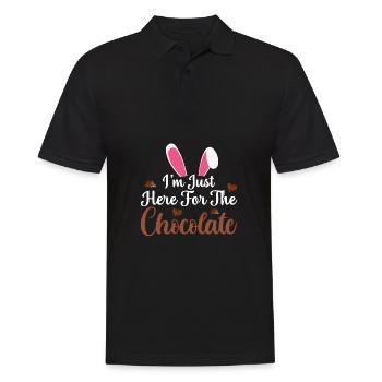 I'm Just Here For The Chocolate Funny Easter - Men's Polo Shirt - black - Front - Kai (181cm)