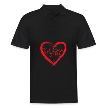 Musique de la Saint-Valentin Mélodie du musicien de la Saint-Valentin - Polo Homme - noir - Devant - Kai (181cm)