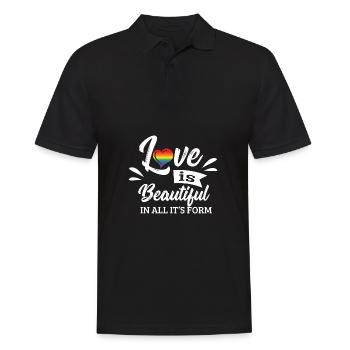 LGBT Gay Pride Lesbian Love is beautiful in all - Men's Polo Shirt - black - Front - Kai (181cm)
