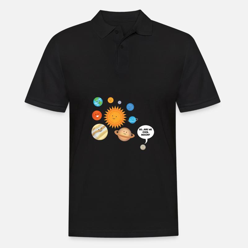 Pluto Versus Solar System Planets Science Gift - Men's Polo Shirt - black