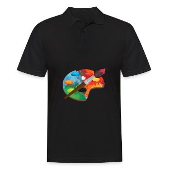 Künstlerfarbe Palette Kunsthandwerk Maler Geschenk - Männer Poloshirt - Schwarz - Vorne - Kai (181cm)