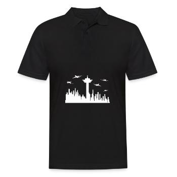 Contrôleur de la circulation aérienne Aviation Aviation Aviator - Polo Homme - noir - Devant - Kai (181cm)