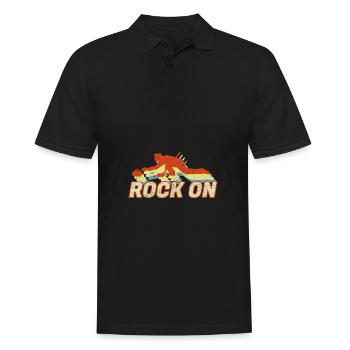 Rock On Curling Retro Vintage Ice Sports Gift - Men's Polo Shirt - black - Front - Kai (181cm)