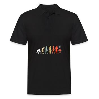 Barbeque Evolution BBQ Lover Grilling Meat Grill - Men's Polo Shirt - black - Front - Kai (181cm)