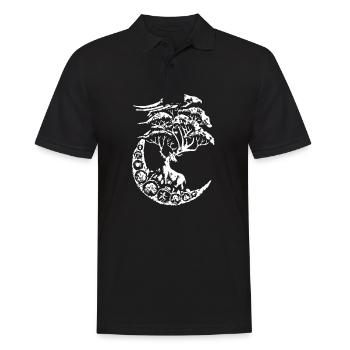 mythische Hirsche - Männer Poloshirt - Schwarz - Vorne - Kai (181cm)
