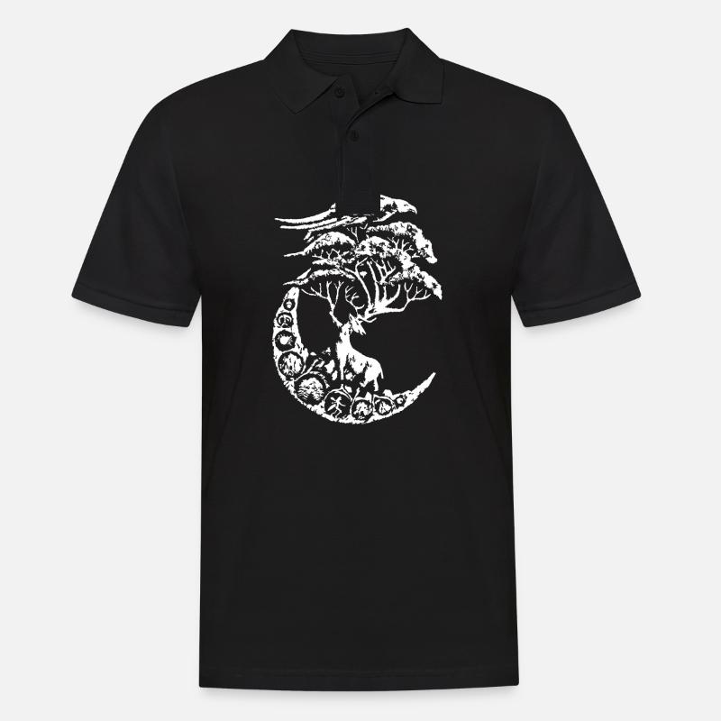 mythische Hirsche - Männer Poloshirt - Schwarz
