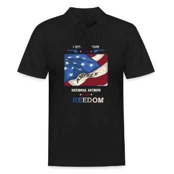 National pride & freedom - America - idée cadeau - Polo Homme - noir - Devant - Kai (181cm)