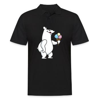 Eisbär Eiskrem Eiscreme Kugeleis Winter - Männer Poloshirt - Schwarz - Vorne - Kai (181cm)