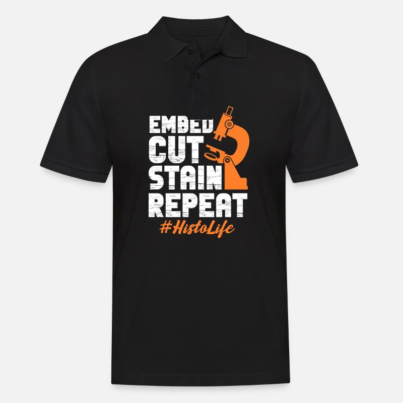 Embed Cut Stain Repeat - Men's Polo Shirt - black