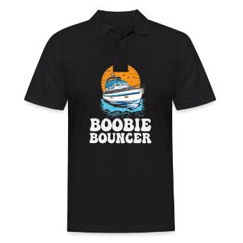 Boobie Bouncer Funny Motorboating Quote Pontoon - Männer Poloshirt - Schwarz - Vorne - Kai (181cm)