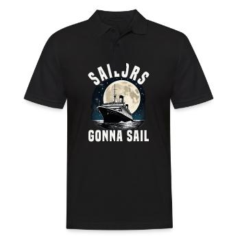 Sailors going to Sail Cruise Ship Vacation Group - Men's Polo Shirt - black - Front - Kai (181cm)