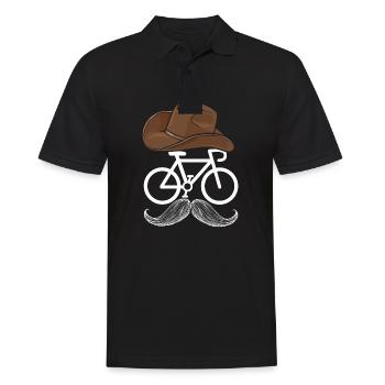 Hipster Bike Cyclist - Men's Polo Shirt - black - Front - Kai (181cm)