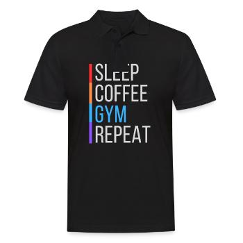 Kaffee Fitnessraum lustig - Männer Poloshirt - Schwarz - Vorne - Kai (181cm)