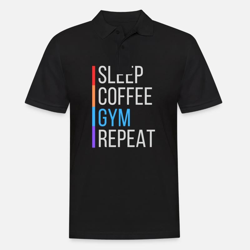 kaffe gym roligt - Pikétröja herr - svart