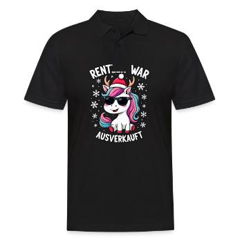 Rentier war ausverkauft Einhorn - Männer Poloshirt - Schwarz - Vorne - Kai (181cm)