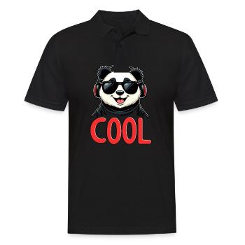 cool panda - Men's Polo Shirt - black - Front - Kai (181cm)