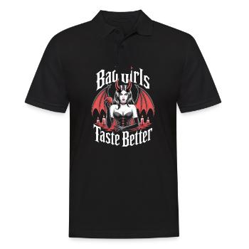 Les mauvaises filles ont meilleur goût ! Gothique Gothique Emo Baddie - Polo Homme - noir - Devant - Kai (181cm)