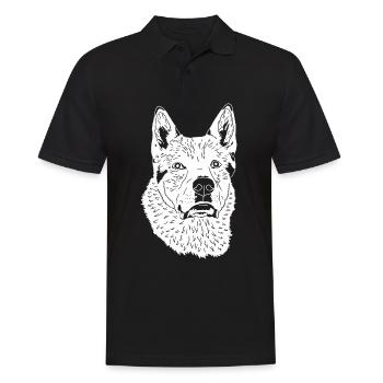Tschechoslowakischer Wolfhund - Männer Poloshirt - Schwarz - Vorne - Kai (181cm)