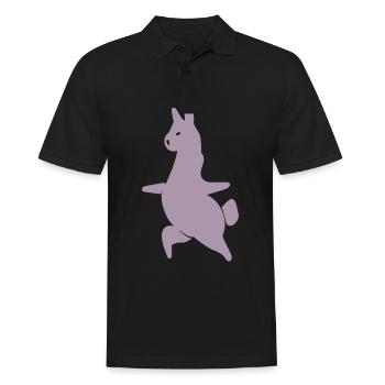Lama Alpaga Workout Yoga Silhouette Minimaliste - Polo Homme - noir - Devant - Kai (181cm)