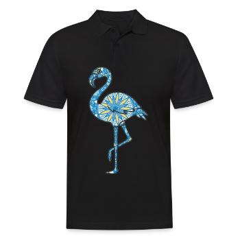 Mandala Flamingo Geometrisches Muster Kunst - Männer Poloshirt - Schwarz - Vorne - Kai (181cm)