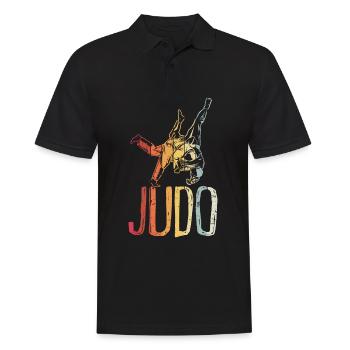 Vintage Judo Retro Judoka - Männer Poloshirt - Schwarz - Vorne - Kai (181cm)