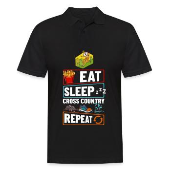 Cross Country Running Crosslauf Geländelauf Laufen - Männer Poloshirt - Schwarz - Vorne - Kai (181cm)