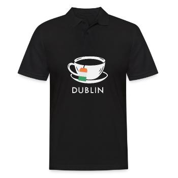 Dublin Teetasse UK Flagge Teebeutel - Männer Poloshirt - Schwarz - Vorne - Kai (181cm)